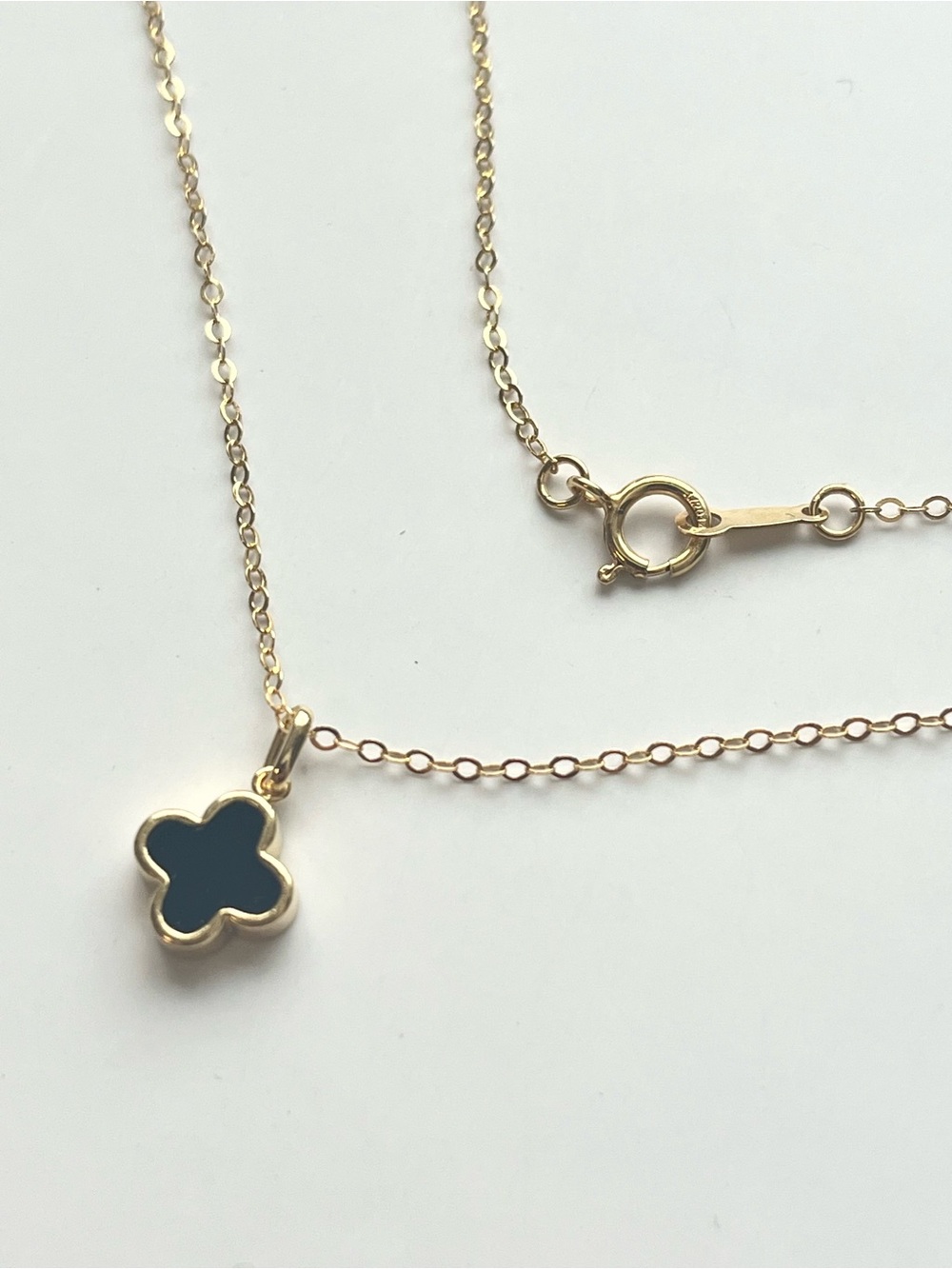 14K Gold Filled Necklace with Dark Small Pendant